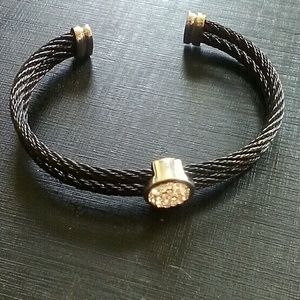 SvD Crystal and Stainless Steel Cable Cuff